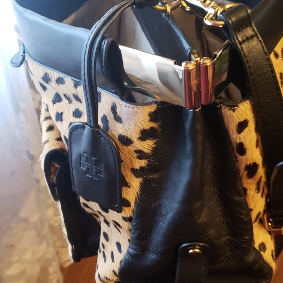 TORY BURCH cheetah Pricilla leather satchel. - Picture 5 of 8